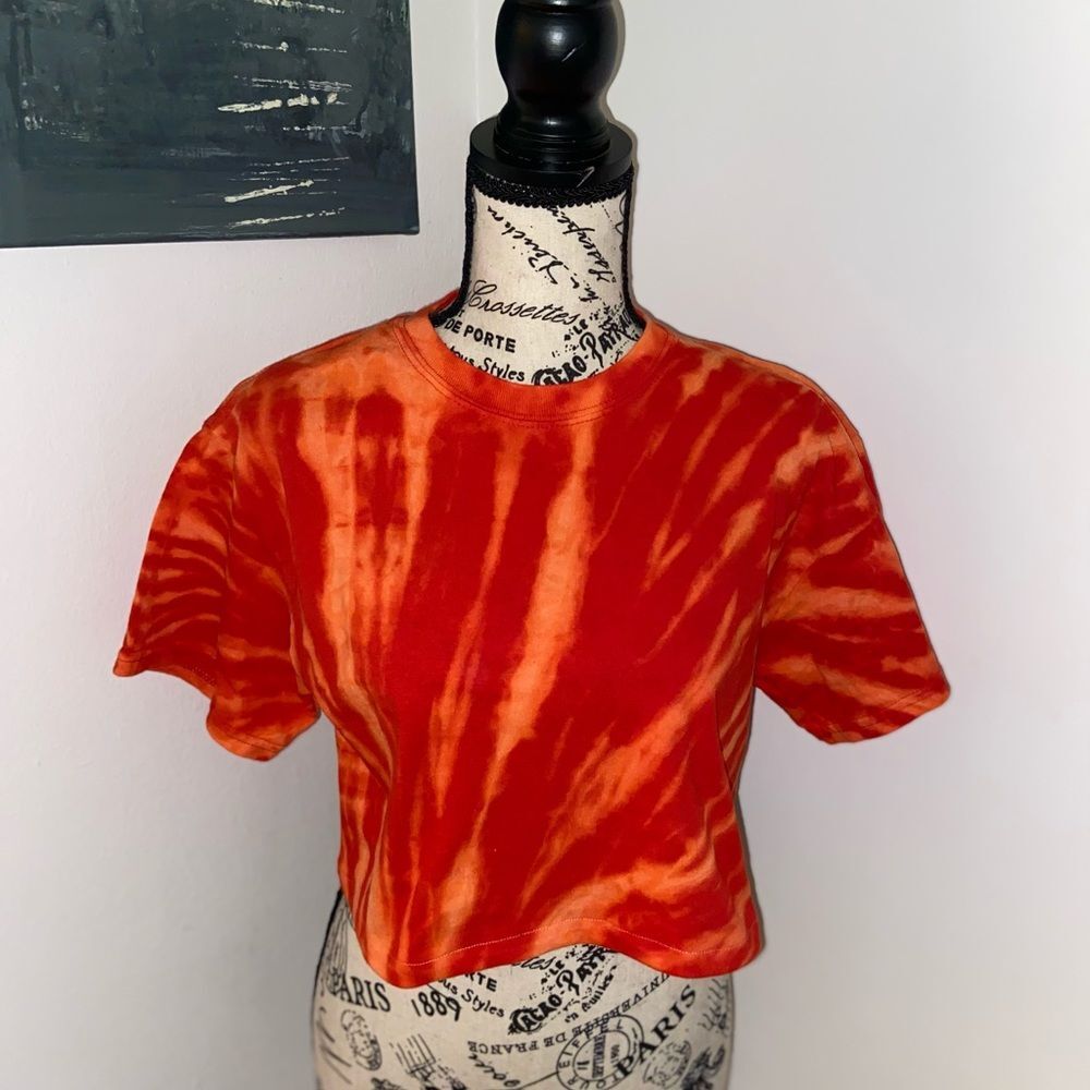 Tie Dye Crewneck Handmade Crop T-Shirt